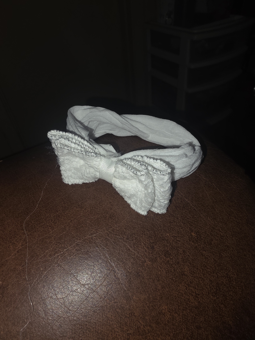 White Bow Headband for Baby- Soft Fabric Hair Accessory